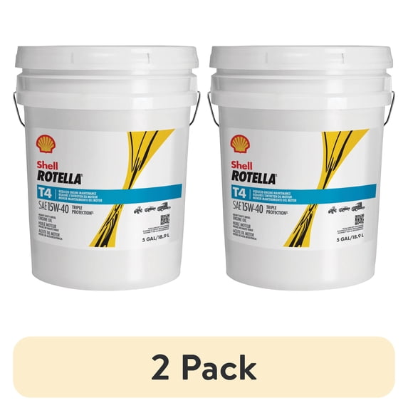 (2 pack) Shell Rotella T4 Triple Protection 15W-40 Diesel Engine Oil, 5 ...