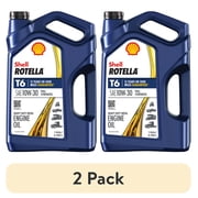 2 pack Shell Rotella T6 Full Synthetic 10W-30 Diesel Engine Oil, 1 Gallon