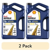 2 pack Shell Rotella T6 Full Synthetic 15W-40 Diesel Engine Oil, 1 Gallon
