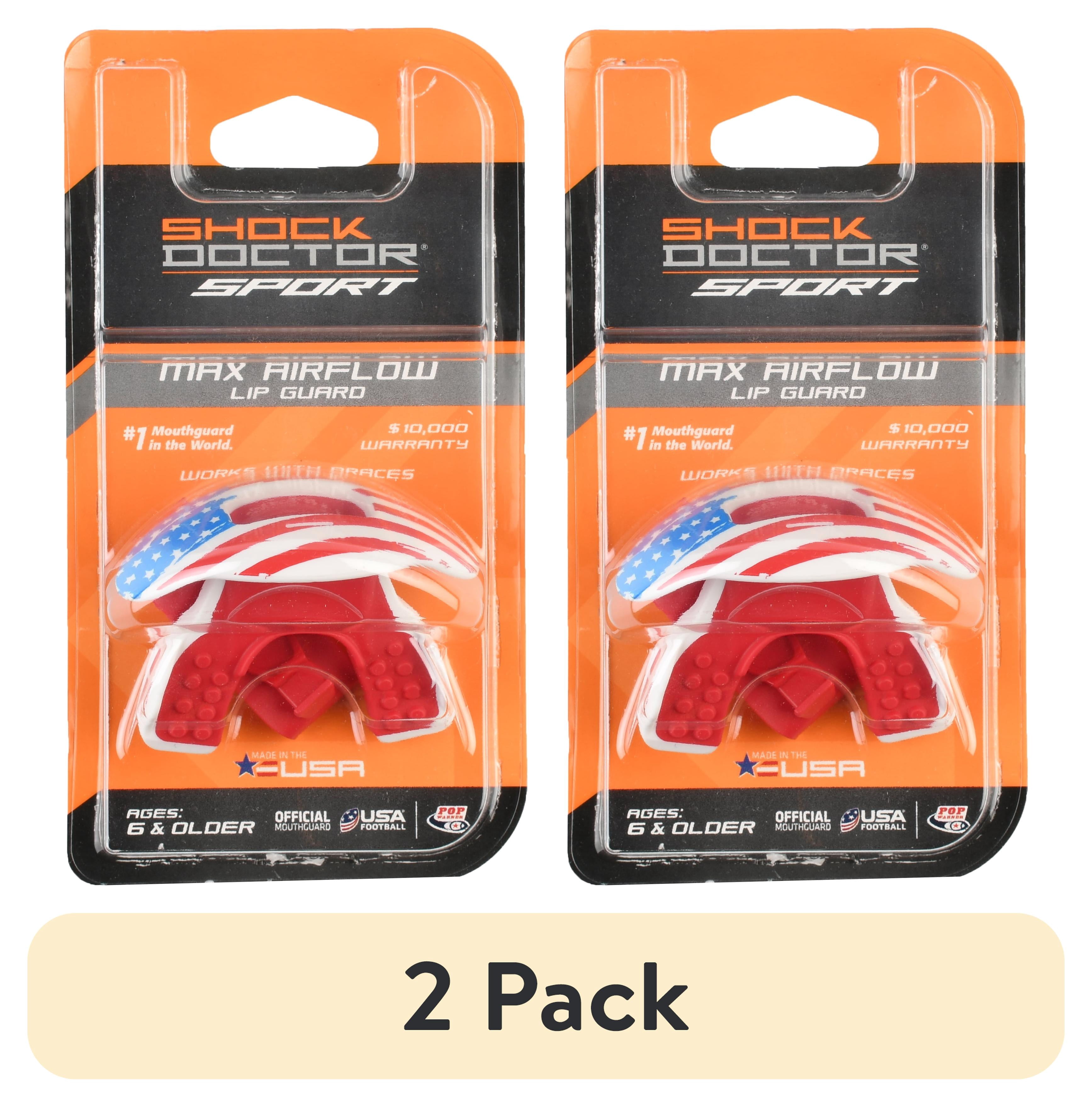 (2 pack) Shock Doctor, Max Air Flow Lip Guard, Adult, Flag