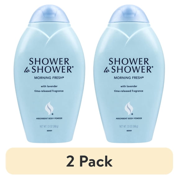 (2 pack) Shower to Shower Talc Free Body Powder Moisture Control for Women and Men, Morning Fresh, 13 oz