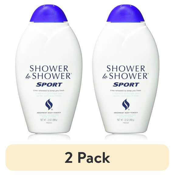 (2 pack) Shower to Shower Sport Absorbent Body Powder, 13 oz