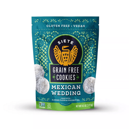 (2 pack) Siete Family Foods Grain Free Mexican Wedding Cookies, 4.5 oz