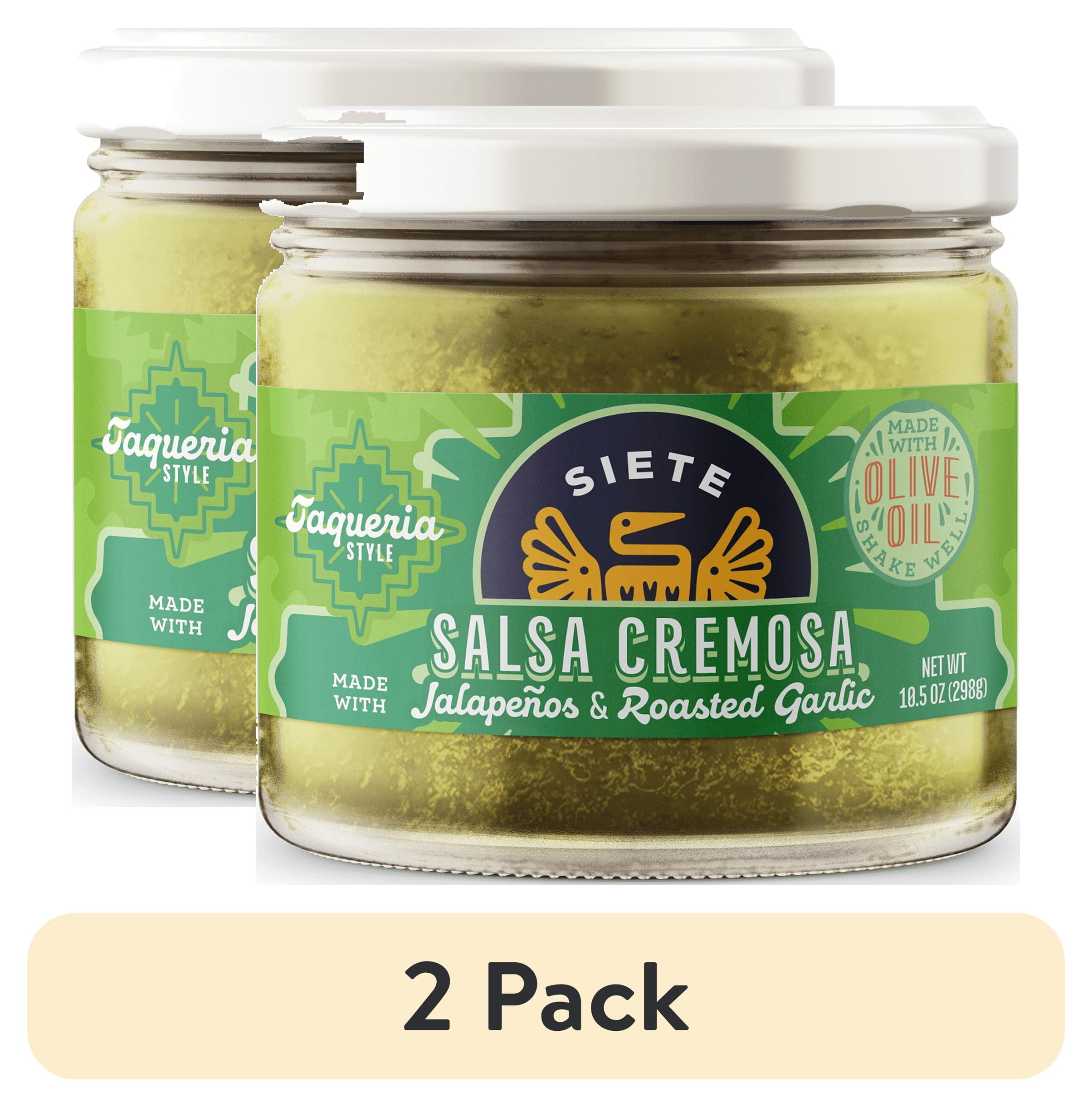 2 pack) Siete Family Foods, Taqueria Salsa Verde, Cremosa, 10.5 oz