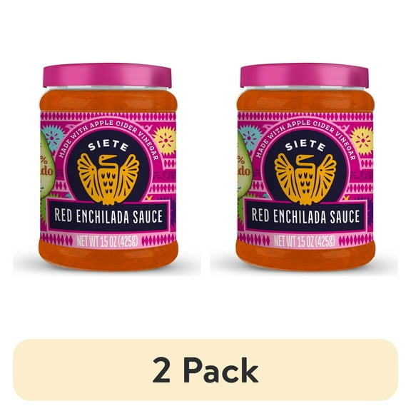 (2 pack) Siete Foods Gluten Free Red Enchilada Sauce, 15 oz. Jar