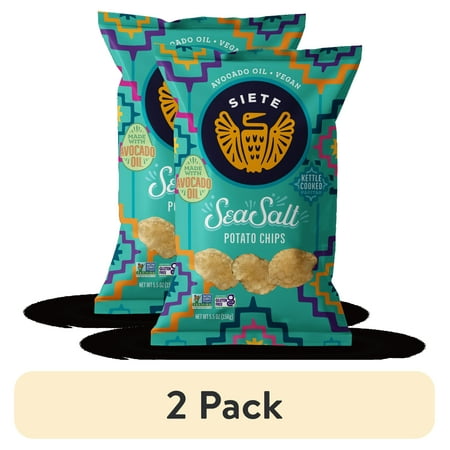 (2 pack) Siete Kettle Cooked Potato Chips Sea Salt, 5.5 oz.