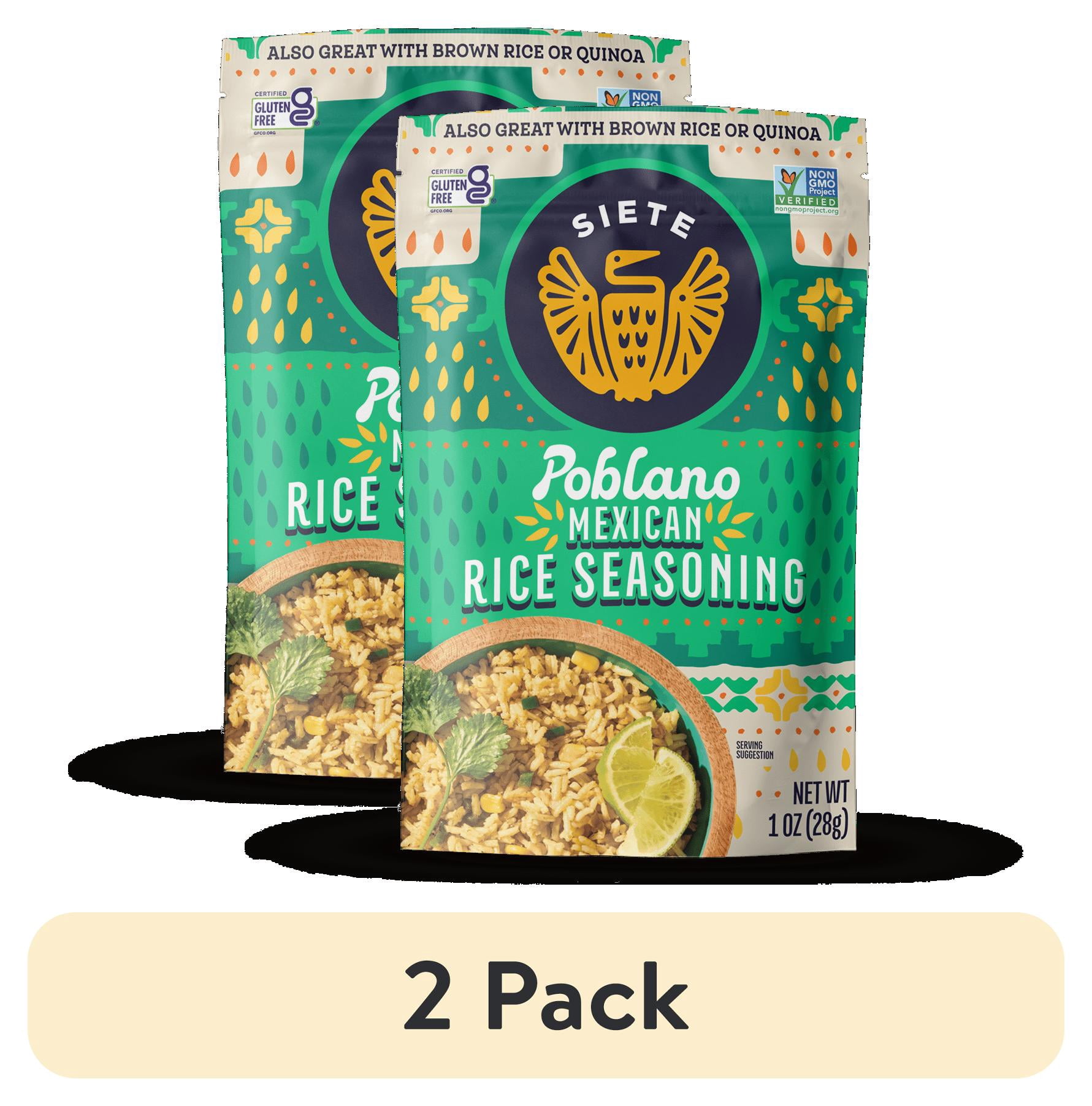 (2 pack) Siete Foods Poblano Mexican Rice Seasoning, Gluten Free, 1.01 oz
