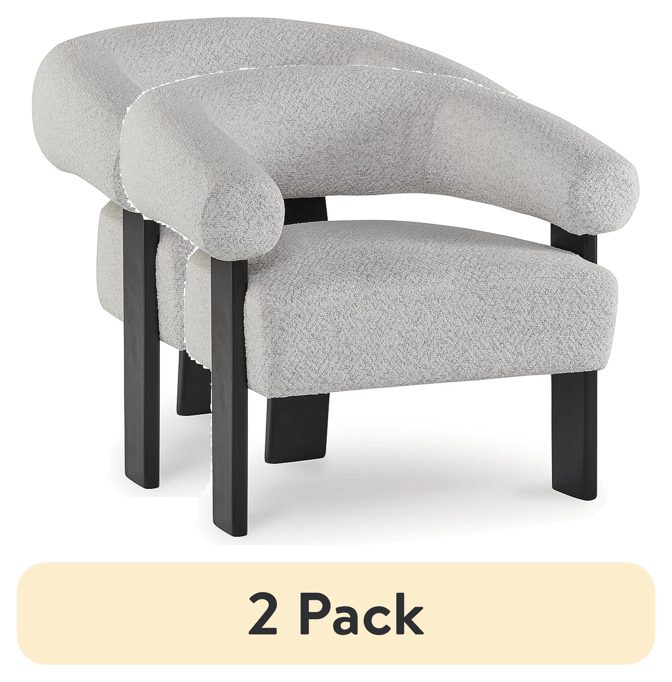 (2 pack) Signature Design by Ashley Dultish Barrel Back Accent Chair, Snow Gray
