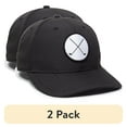 thumbnail image 1 of (2 pack) Signatures Men's Performance Golf Hat, Snapback, One Size, Black/White, 1 of 10