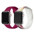 thumbnail image 1 of Posh Tech Unisex 2-pack Silicone Bands for Apple Watch Sizes 42mm/44mm/45mm, Abstract Wave/Berry, 1 of 2