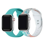 Posh Tech Women's 2-pack Silicone Sport Bands for Apple Watch - Sizes 42mm/44mm/45mm