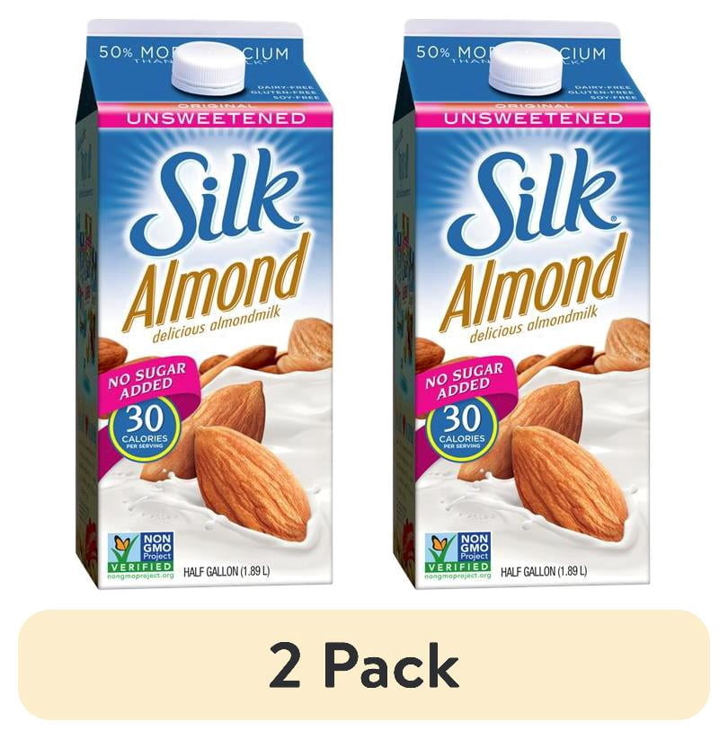 (2 pack) Silk Almond Milk, Unsweetened Original, 32 oz Aseptic Box
