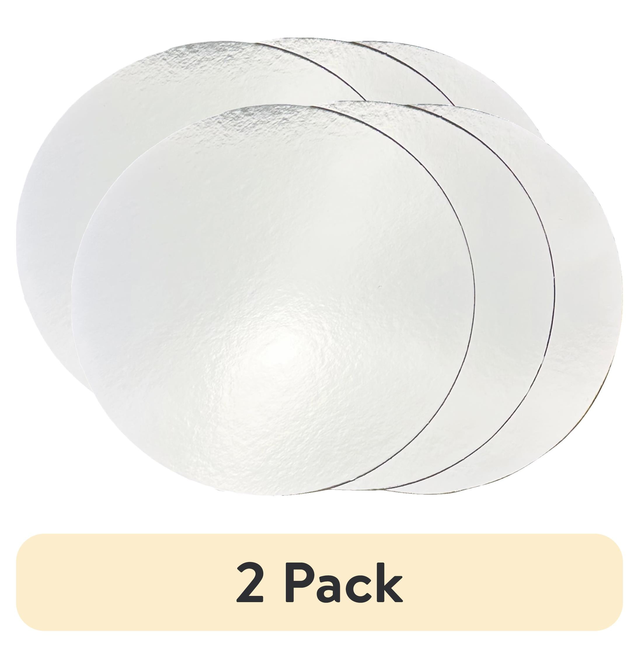 (2 pack) 14" Silver Round Paper Cake Boards, 3 Count, by Way To Celebrate