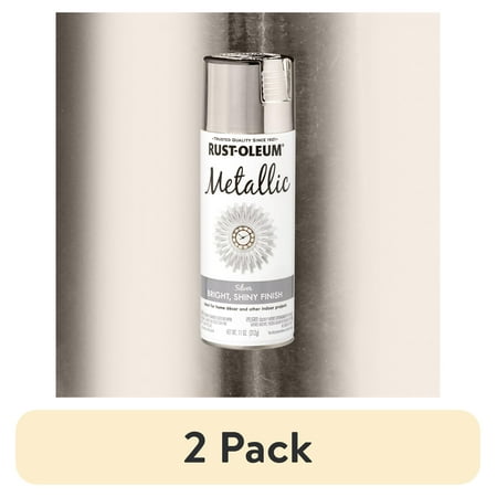 (2 pack) Silver, Rust-Oleum Metallic Spray Paint-340648, 11 oz