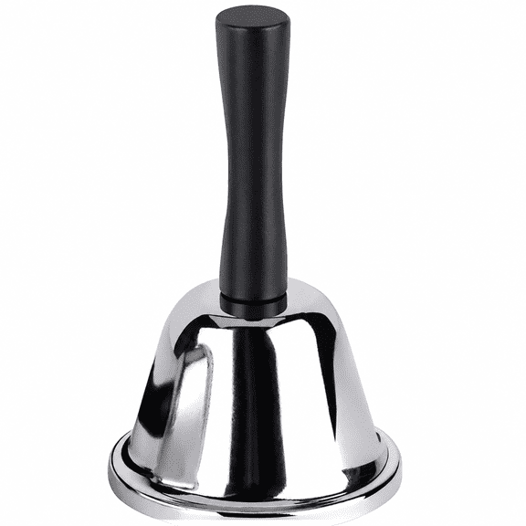 2 pack Silver Steel Hand Bell, Loud Multi-Purpose Bell for Dinner, Classroom, Service Line & Alarm
