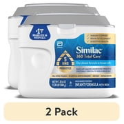 2 pack Similac 360 Total Care Baby Formula Powder with 5 HMO Prebiotics, 20.6 oz Tub