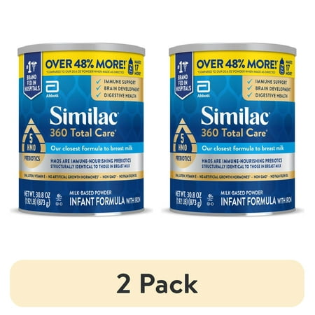 (2 pack) Similac 360 Total Care Baby Formula Powder, 30.8-oz Value Can