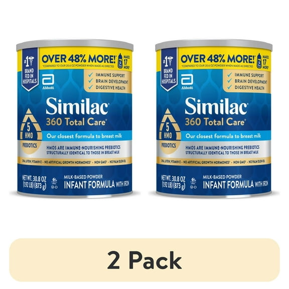 (2 pack) Similac 360 Total Care Baby Formula Powder, 30.8-oz Value Can