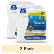 2 pack Similac 360 Total Care Baby Formula Powder, Has 5 HMO Prebiotics, 34-oz tub