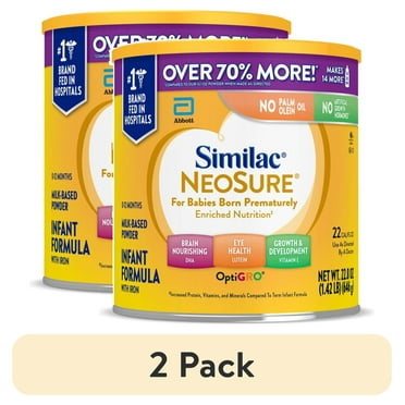 (2 pack) Similac NeoSure Premature Post-Discharge Baby Formula Powder, 22.8-oz Value Can