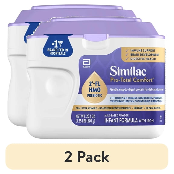 (2 pack) Similac Pro-Total Comfort Powder Baby Formula, 20.1-oz Tub