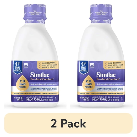 (2 pack) Similac Pro-Total Comfort Ready-to-Feed Baby Formula, 32-fl-oz Bottle