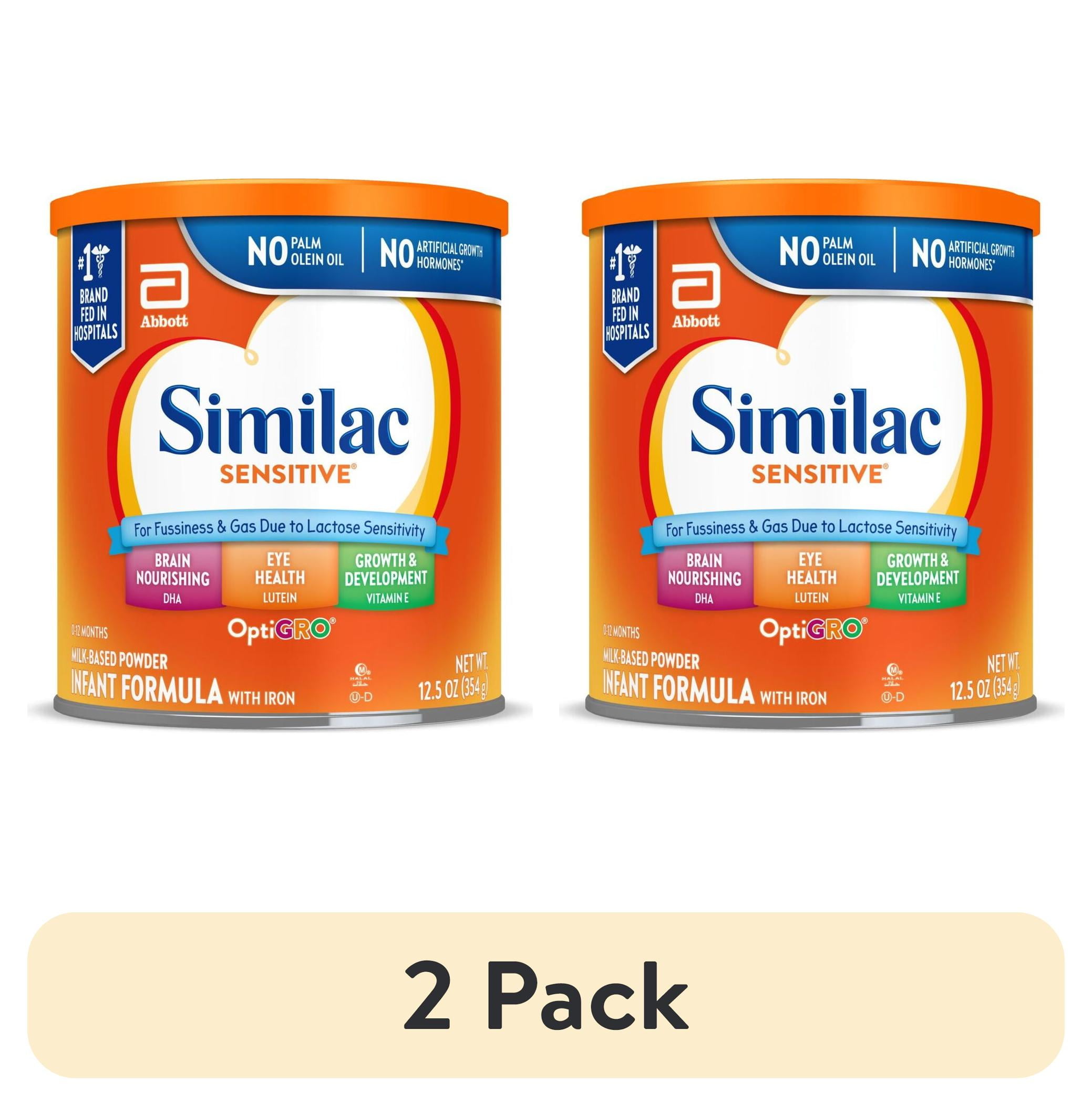 (2 pack) Similac Sensitive Powder Baby Formula, 12.5-oz Can