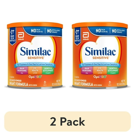 (2 pack) Similac Sensitive Powder Baby Formula, 12.5-oz Can