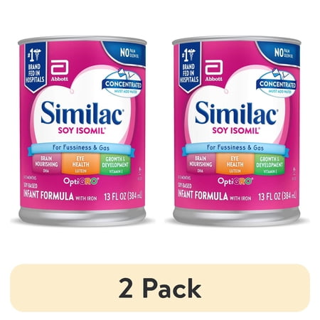 (2 pack) Similac Soy Isomil Concentrated Liquid Baby Formula, 13-fl-oz Can