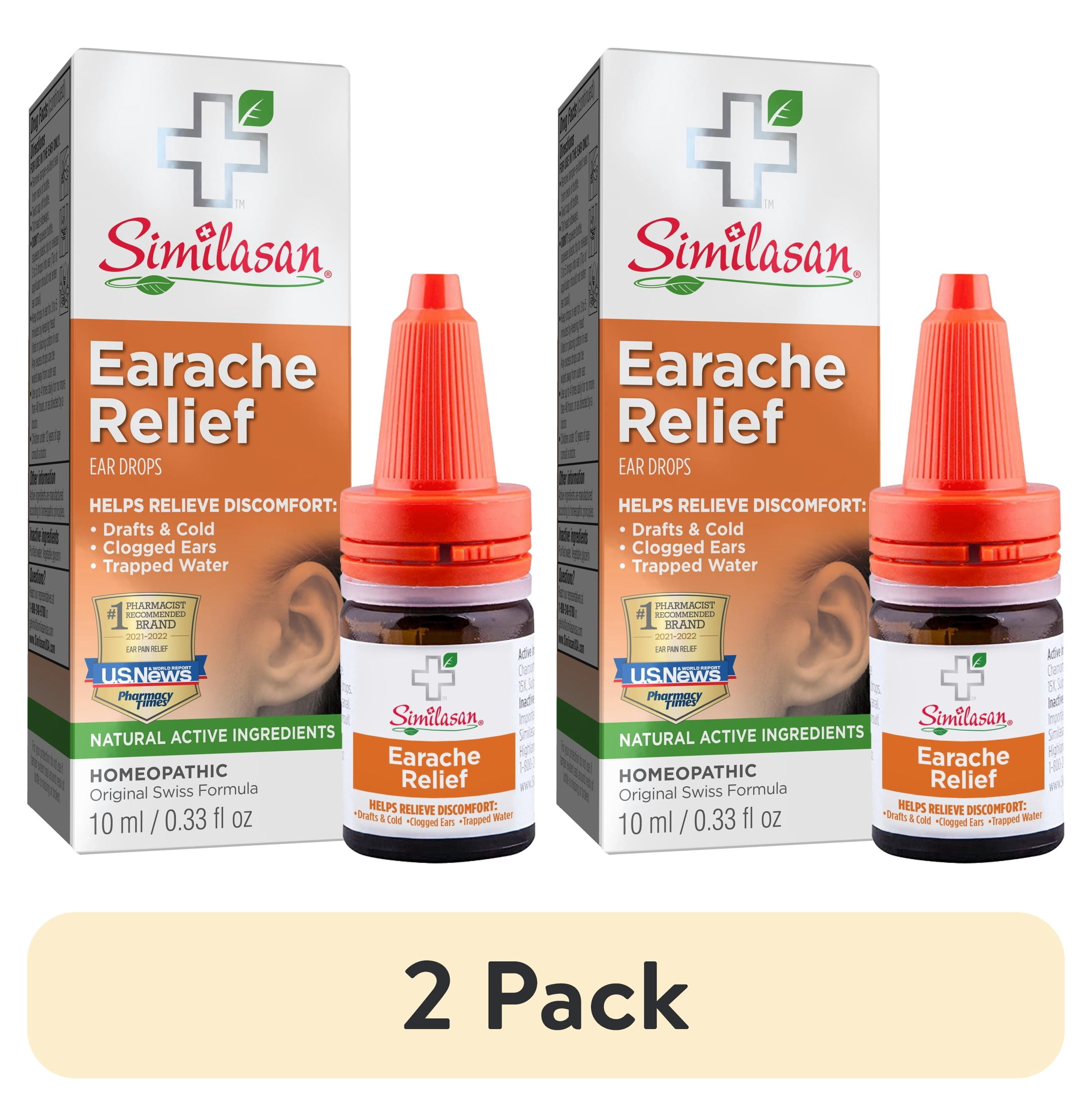 (2 pack) Similasan Earache Relief Homeopathic Ear Drops, 0.33 oz