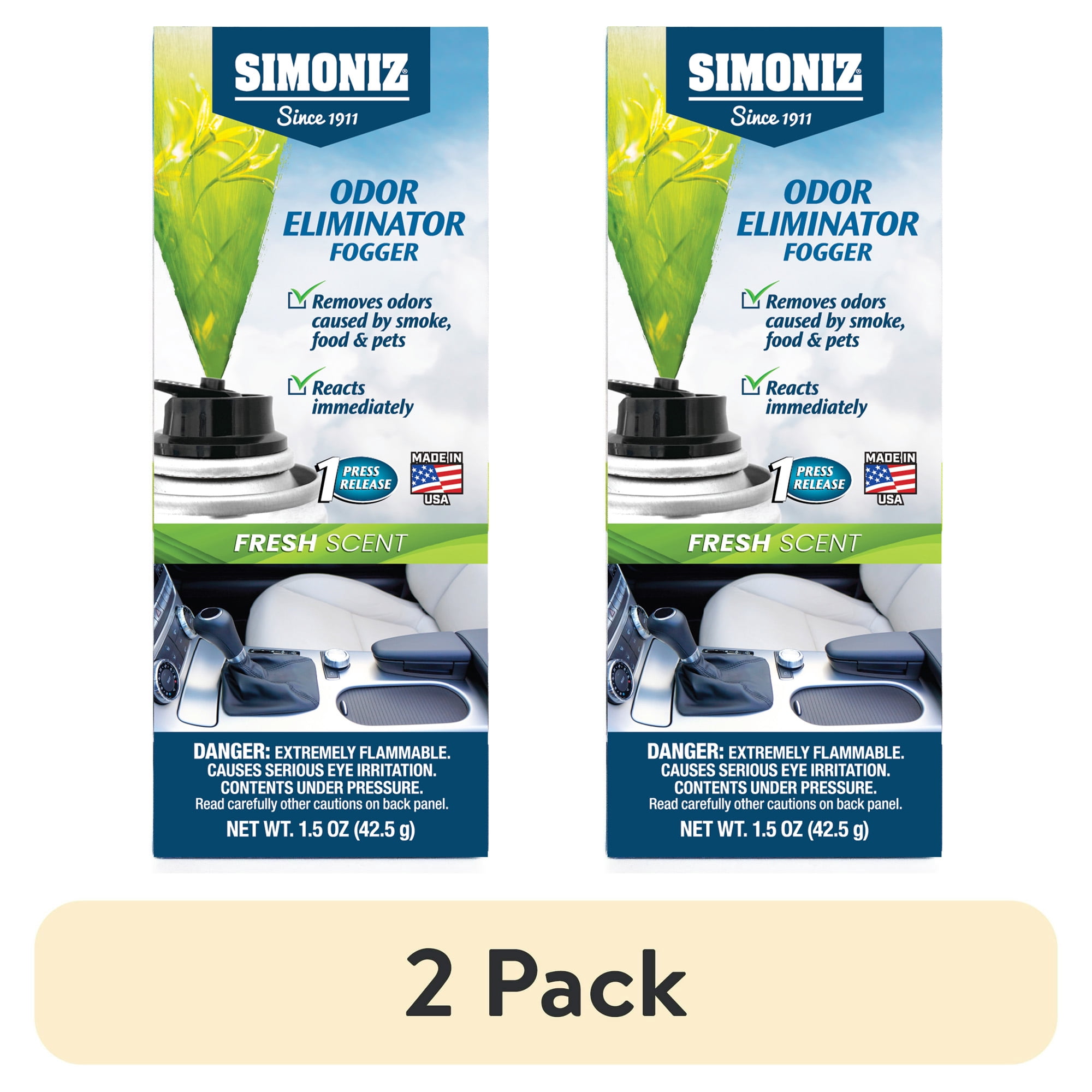 (2 pack) Simoniz Automotive Odor Eliminating Vehicle Fogger/Freshener ...