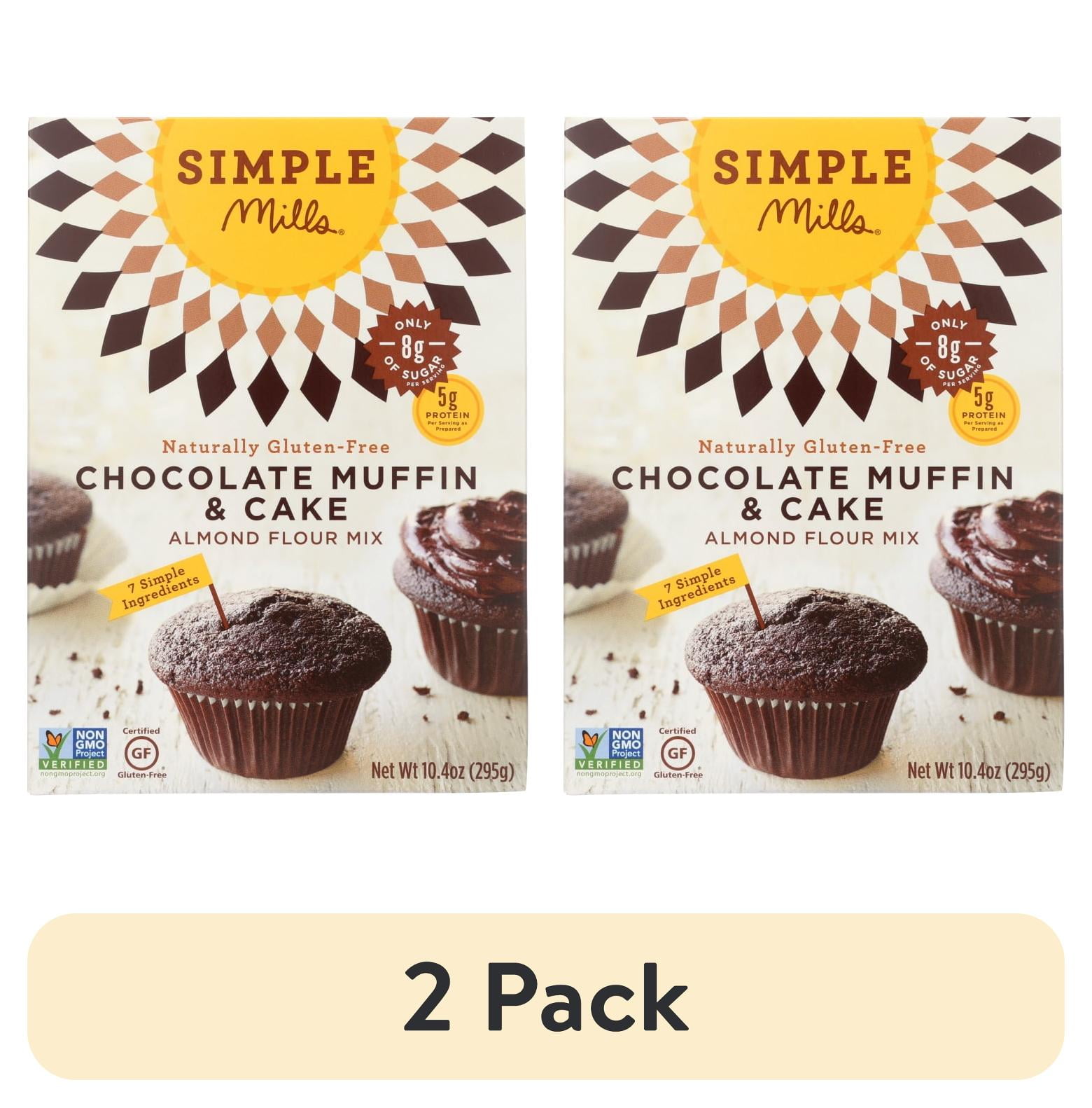 (2 pack) Simple Mills Almond Flour Chocolate Muffin and Cake Mix, Gluten-Free Baking Mix, 11.2 oz