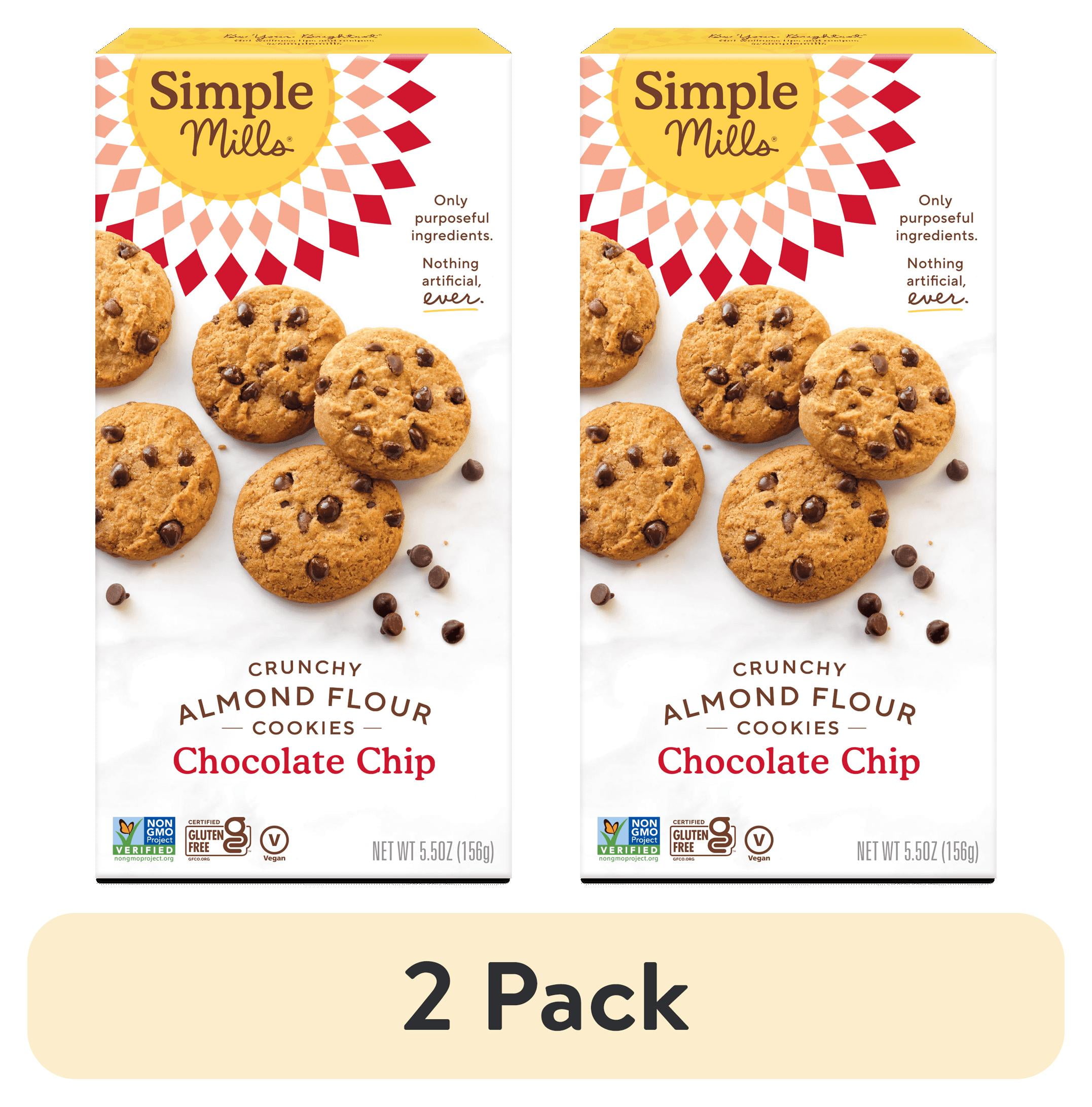 (2 pack) Simple Mills Chocolate Chip Crunchy Cookies, 5.5 oz.