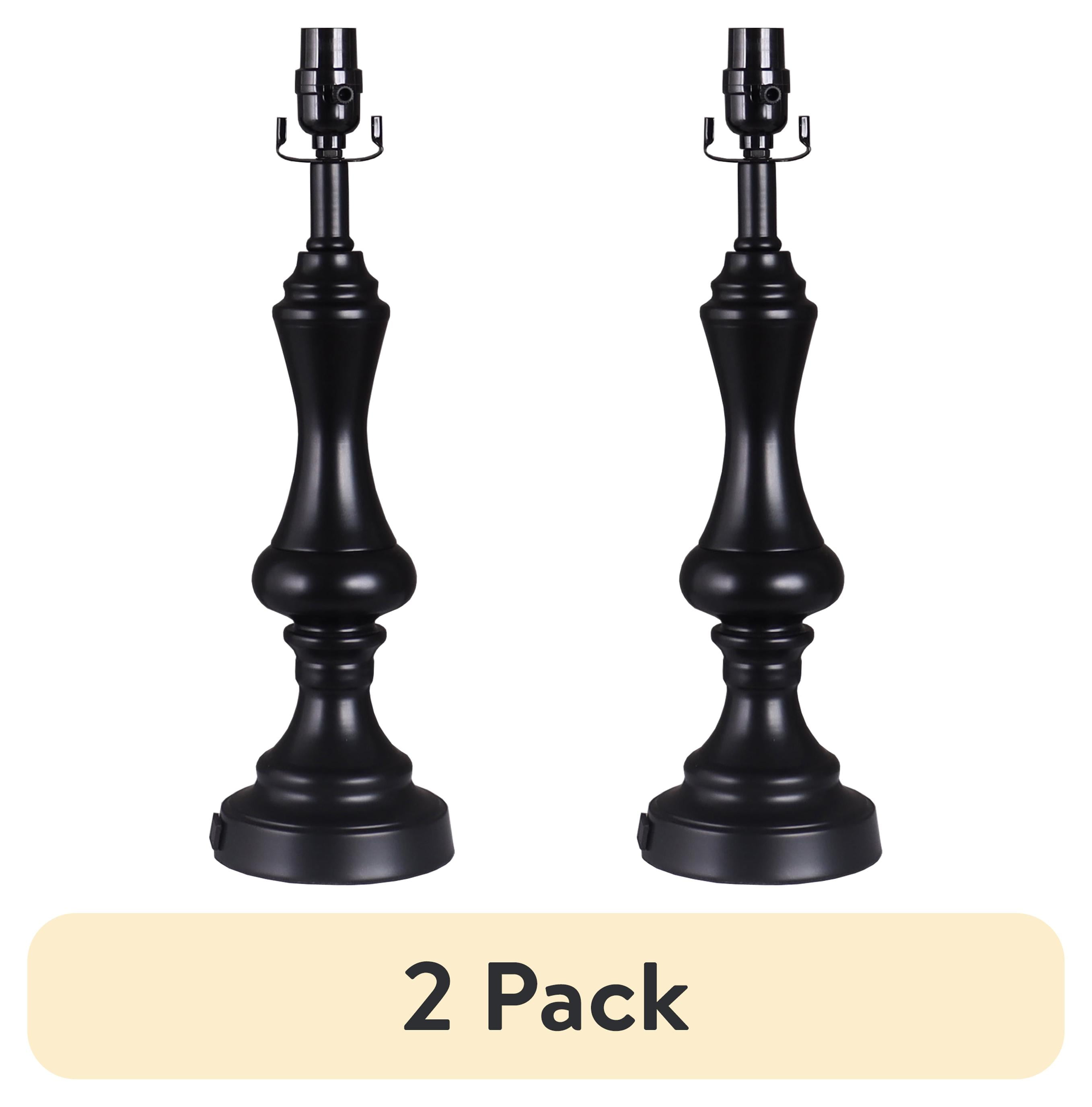 (1 pack) Simplee Adesso Black 18.75" Height Table Lamp Base, AC Outlet, Metal, Transitional Design, Any Room