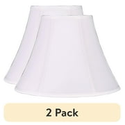 (2 pack) Simplee Adesso White Fabric Bell Softback Lamp Shade, 7"Dx15"Dx11"H, Transitional, Adult Office Use