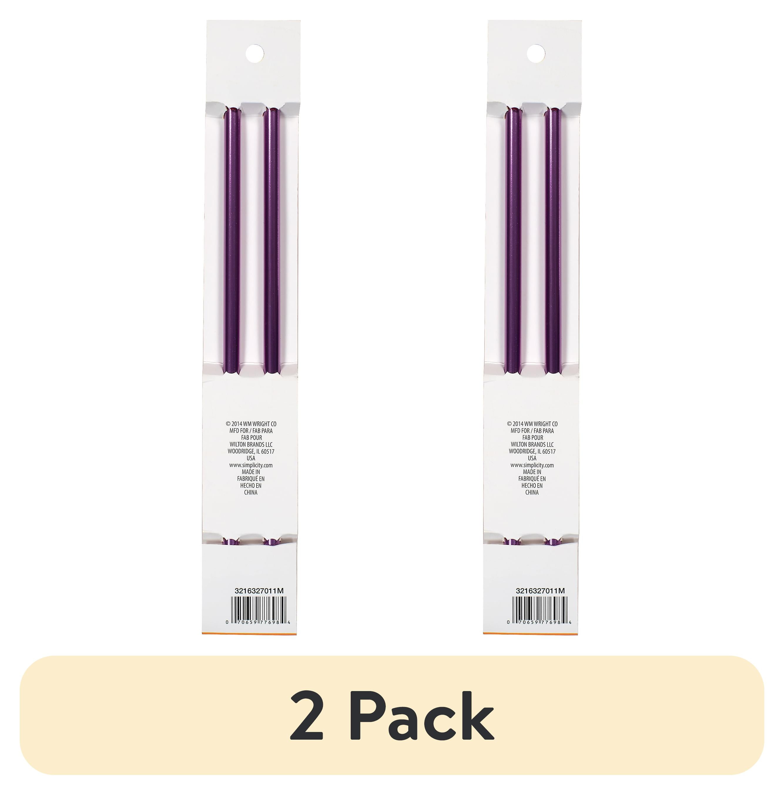 (2 pack) Simplicity Boye 10 in Anodized Aluminum Knitting Needles, Size 11 Purple