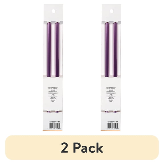 (2 pack) Simplicity Boye 10 in Anodized Aluminum Knitting Needles, Size 11 Purple