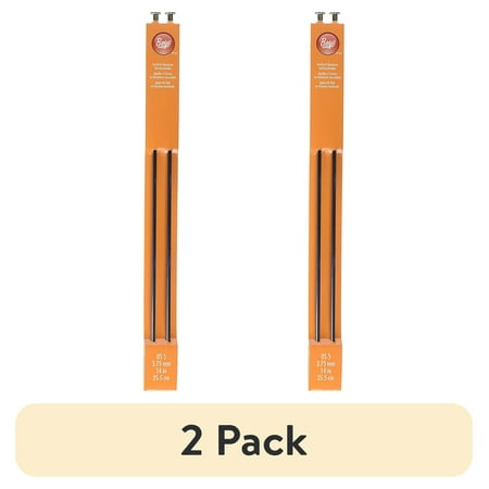 (2 pack) Simplicity Boye 14 in Anodized Aluminum Knitting Needles, Size 5 Black