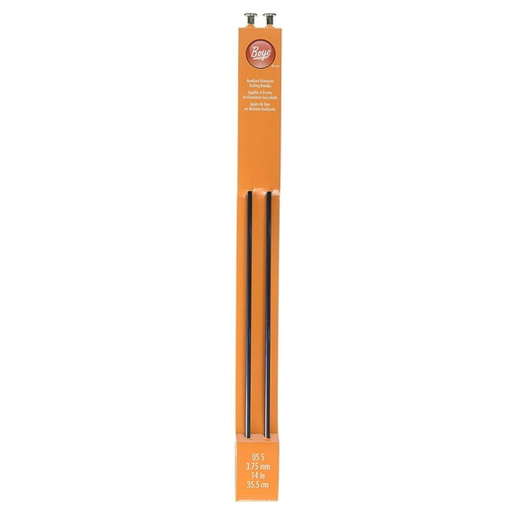 (2 pack) Simplicity Boye 14 in Anodized Aluminum Knitting Needles, Size 5 Black