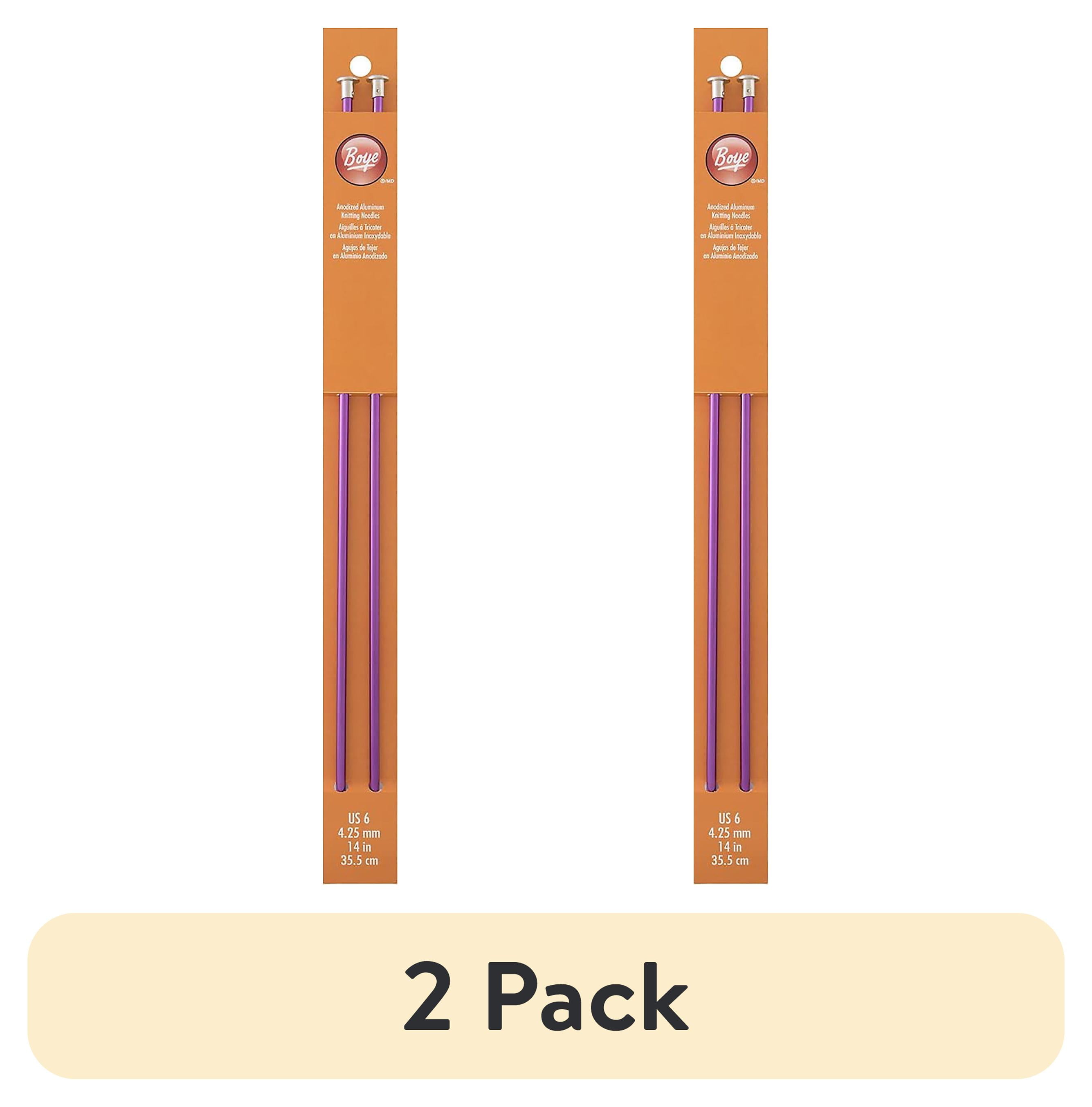 (2 pack) Simplicity Boye Aluminum Knitting Needles, 14 in Size 6, 2 Count Purple