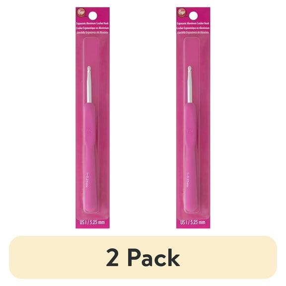 (2 pack) Simplicity Boye Ergonomic Aluminum Crochet Hook, Size I Purple