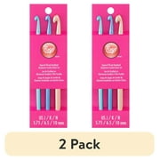 (2 pack) Simplicity Boye Tapered Throat Anodized Aluminum Crochet Hook Set, US Sizes J K and N Multicolor