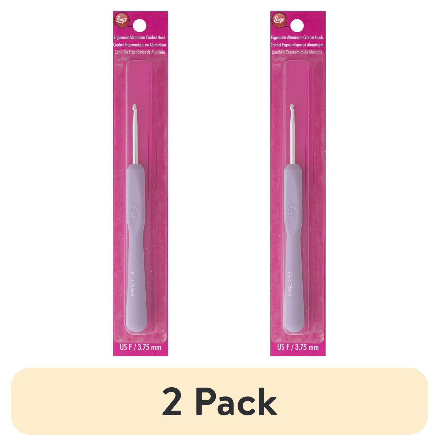 (2 pack) Simplicity Boye Tapered Throat Anodized Aluminum Crochet Hook, US Size F Purple