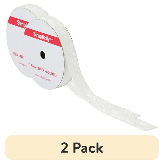 (2 pack) Simplicity Trim, Opal 5/8 inch Metallic Velvet Trim Great for Apparel, Home Decorating, and Crafts, 3 Yards, 1 Each