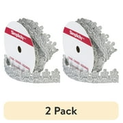 (2 pack) Simplicity Trim, Silver 3/4 inch Metallic Braid Trim Great for Apparel, Home Decorating, and Crafts, 3 Yards, 1 Each