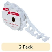 (2 pack) Simplicity Trim, White 1 1/4 inch Mini Tassel Fringe Trim Great for Apparel, Home Decorating, and Crafts, 2 Yards, 1 Each