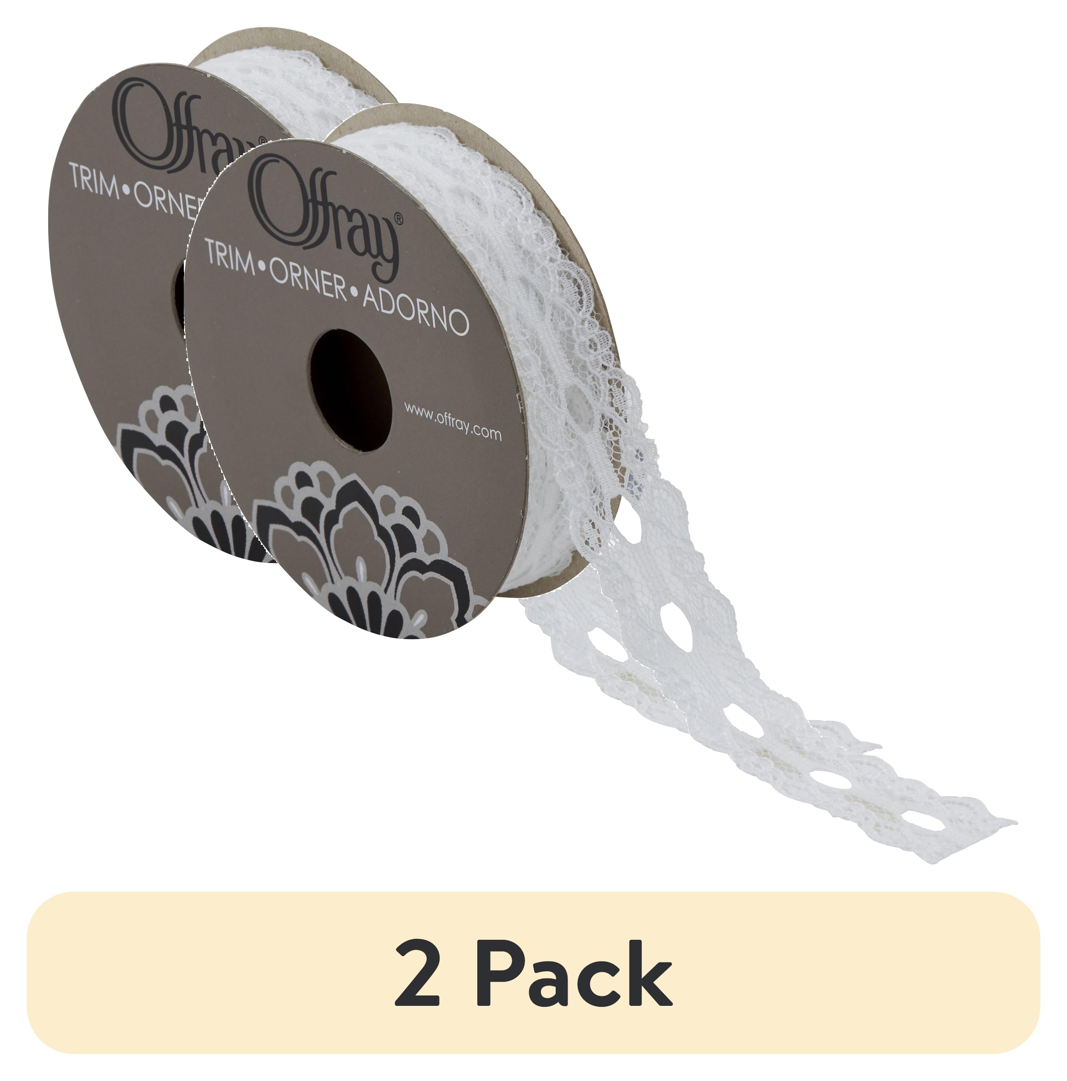 (2 pack) Simplicity Trim, White 3/4 inch Floral Lace Trim Great for ...