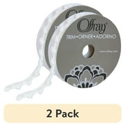 (2 pack) Simplicity Trim, White 3/8 inch Baby Pom Poms Trim Great for Apparel, Home Decorating, and Crafts, 3 Yards, 1 Each