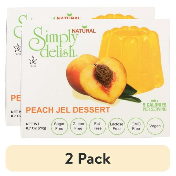 (2 pack) Simply Delish Jel Dessert - Peach , .7 Oz
