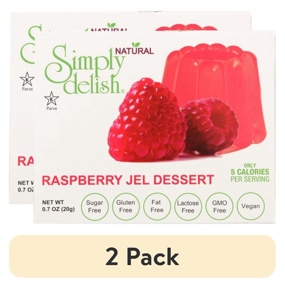 (2 pack) Simply Delish Jel Dessert - Raspberry , .7 Oz